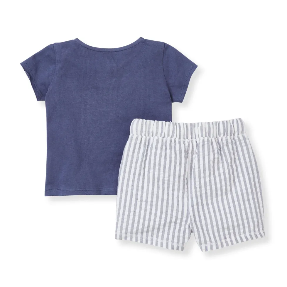 Burt's Bees Organic Henley Tee & Seersucker Short Set