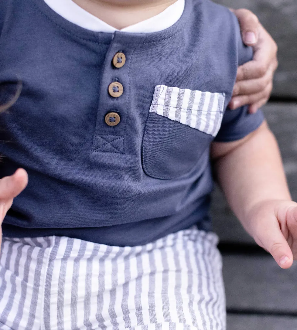 Burt's Bees Organic Henley Tee & Seersucker Short Set