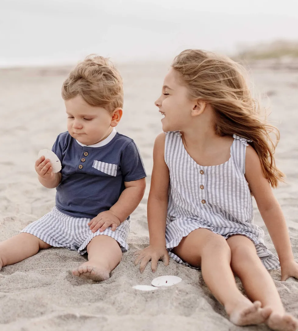 Burt's Bees Organic Henley Tee & Seersucker Short Set