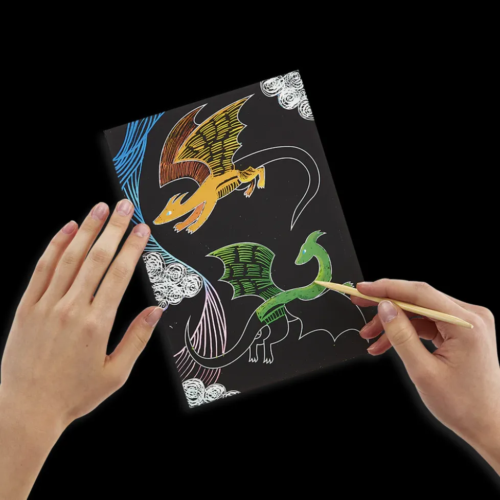 Ooly Scratch & Scribble Scratch Art Kit - Fantastic Dragons