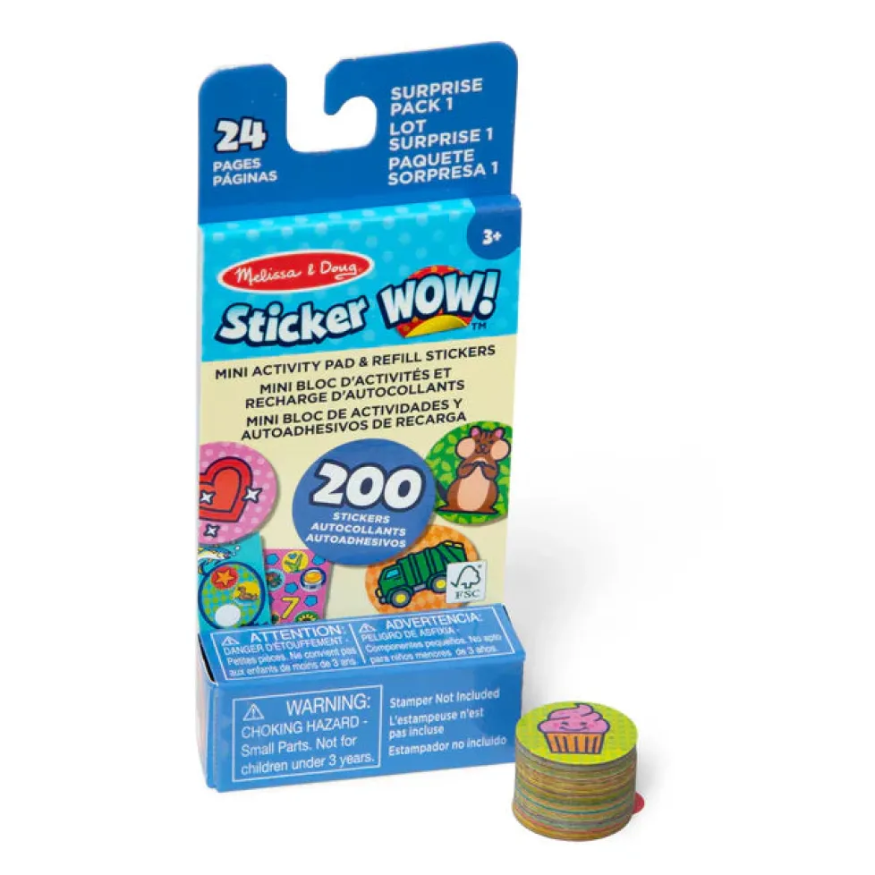 Melissa & Doug® Sticker WOW!® Mini Activity Pad & Refill Stickers - Surprise Pack 1 (200+ Stickers, Stamper Not Included)