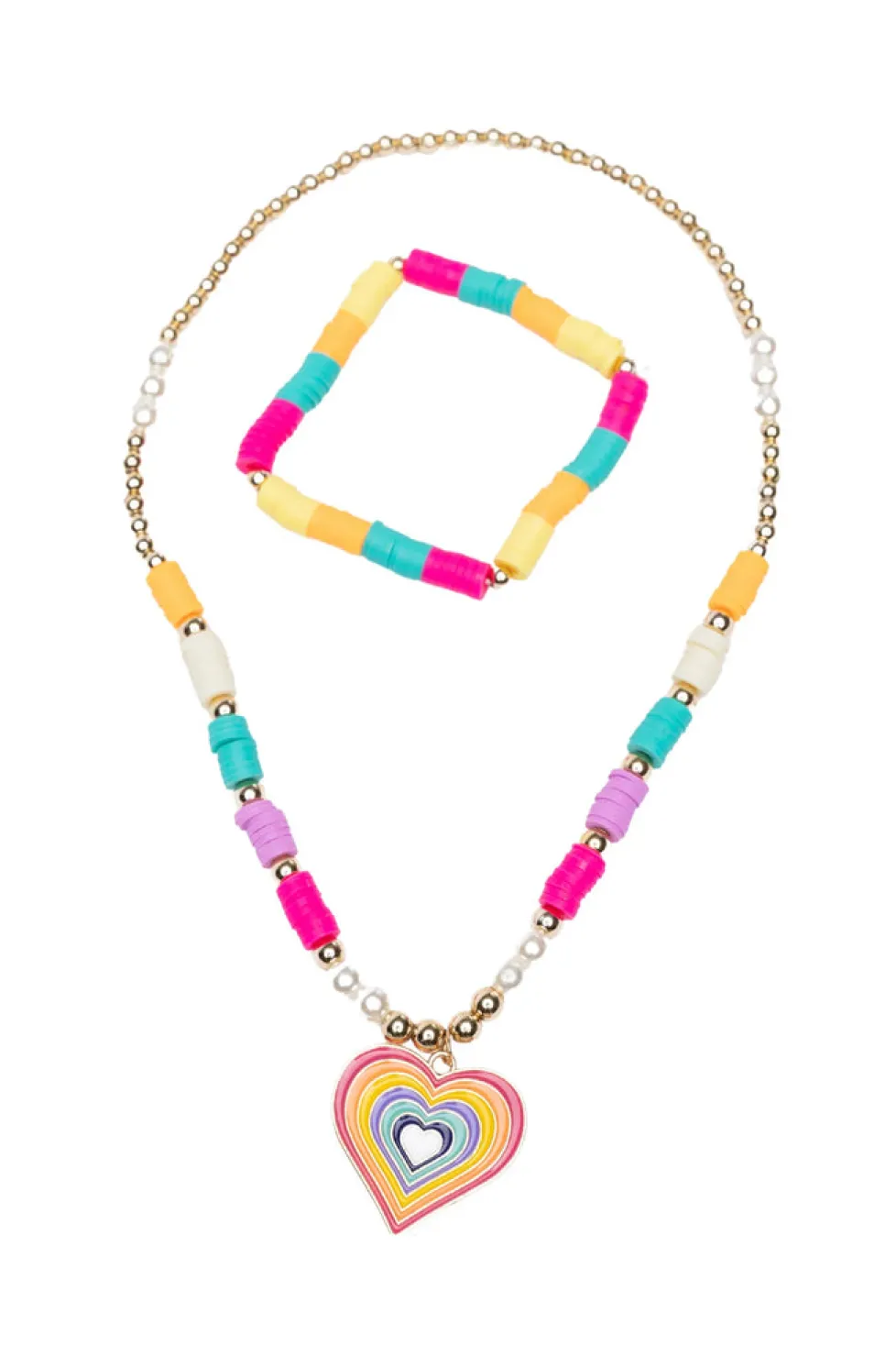 Great Pretenders Necklace & Bracelet Set: Rainbow Love