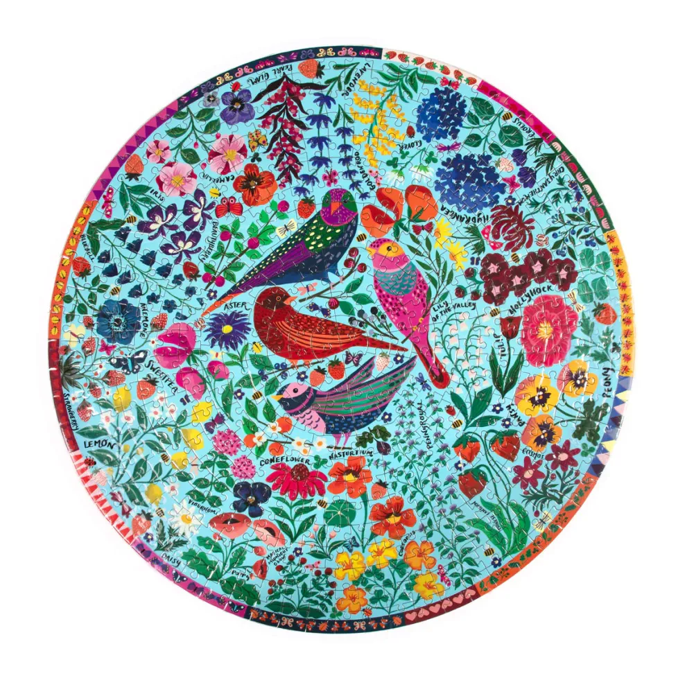 eeBoo 500 Piece Round Puzzle Four Birds