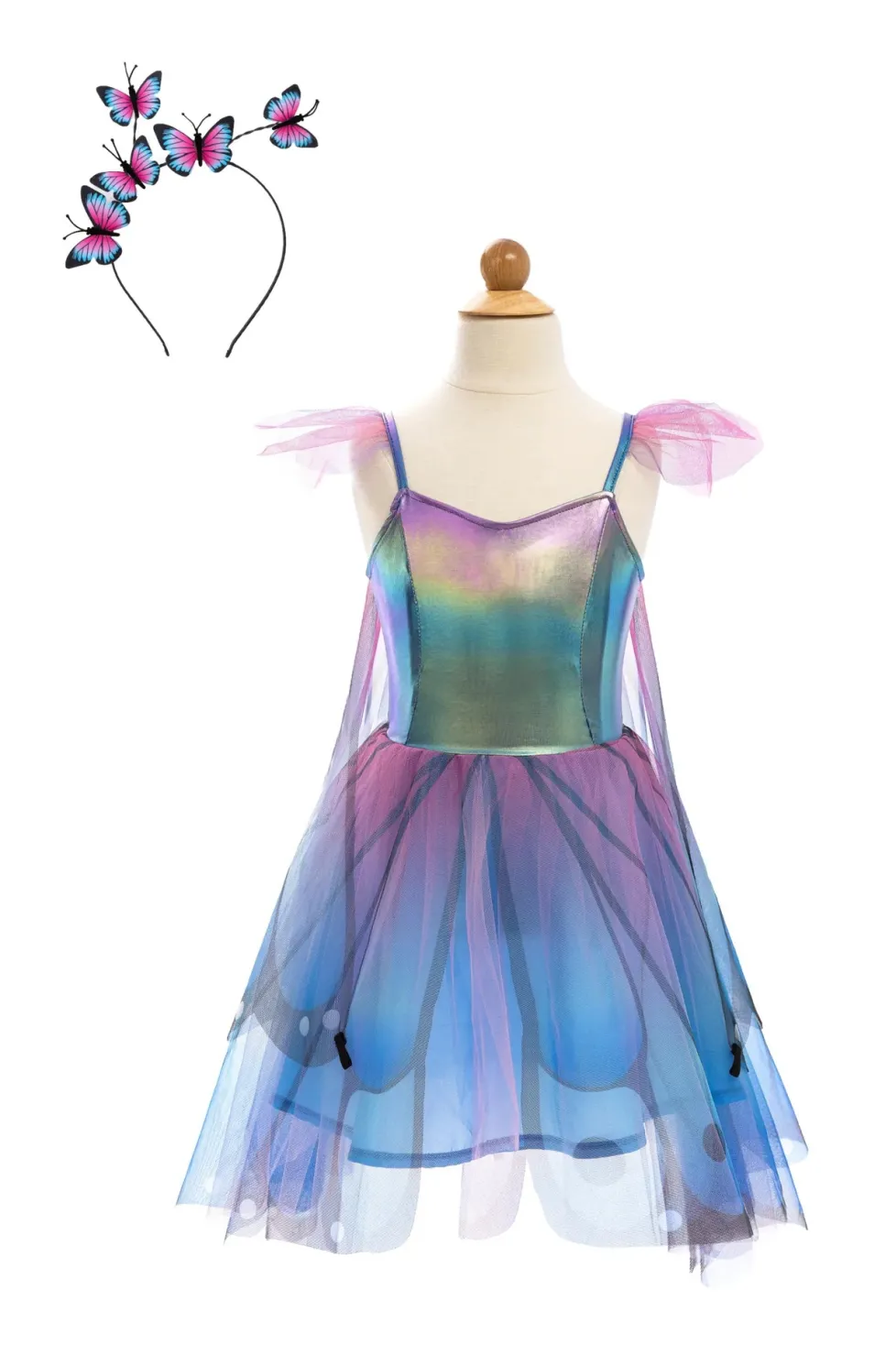 Great Pretenders Blue Butterfly Twirl Dress with Wings & Headband