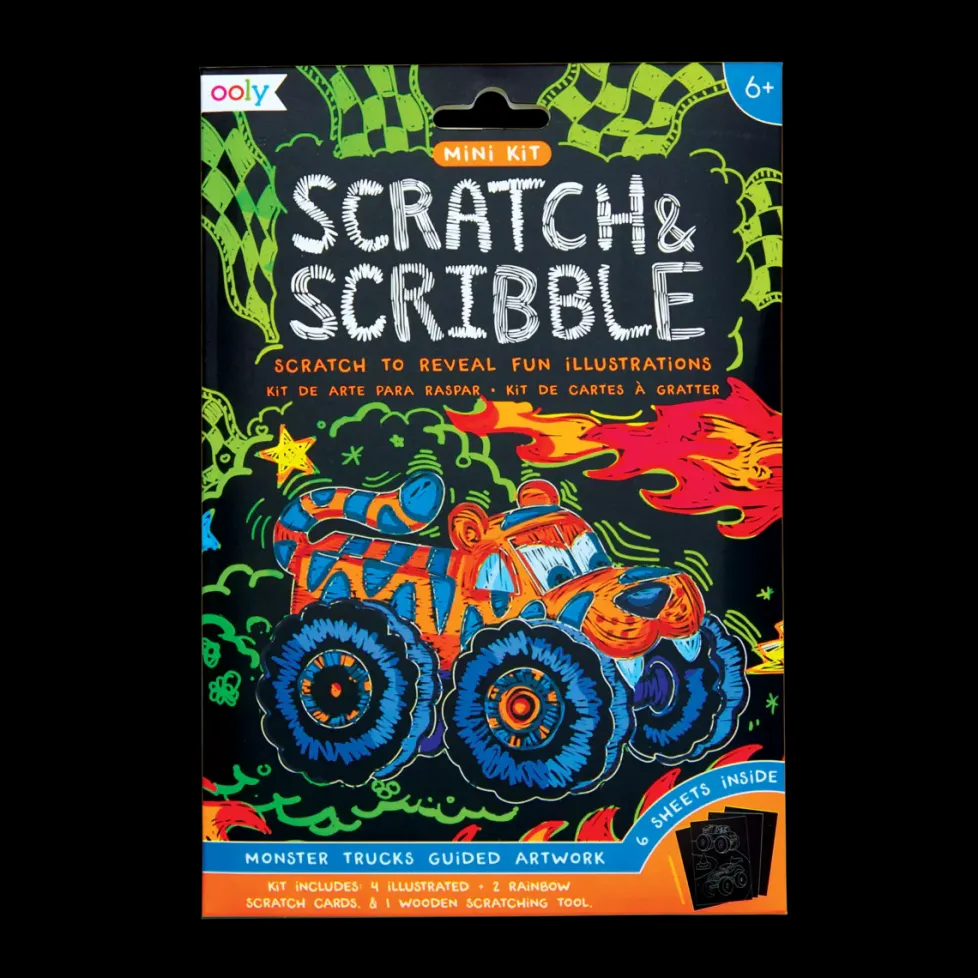 Ooly Scratch & Scribble Mini Scratch Art Kit - Monster Truck