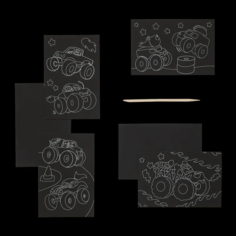 Ooly Scratch & Scribble Mini Scratch Art Kit - Monster Truck