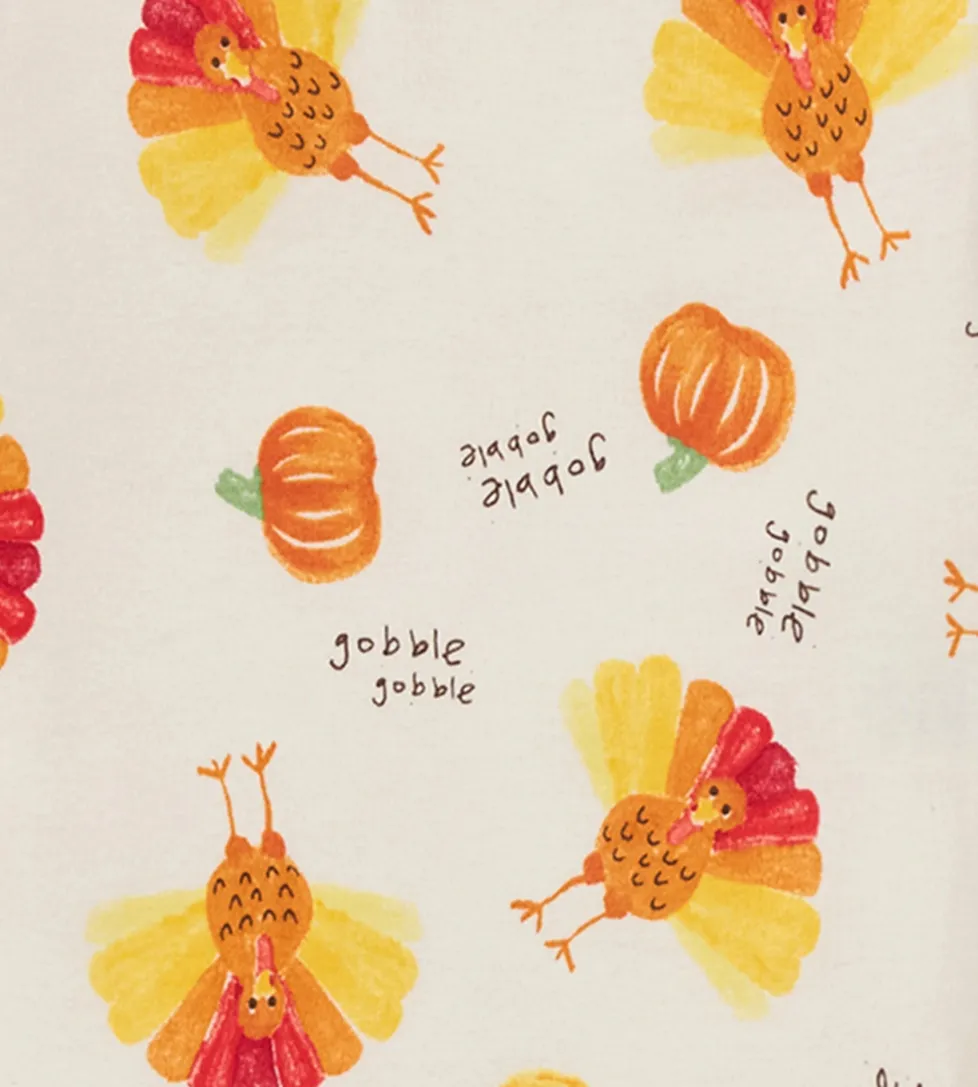 Burt's Bees Organic Snug Fit Two-Piece Pajamas Turkey Gobble
