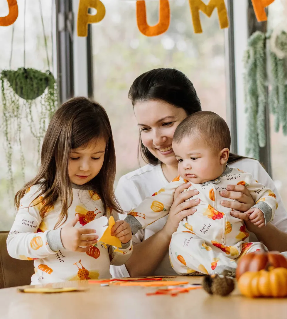 Burt's Bees Organic Snug Fit Two-Piece Pajamas Turkey Gobble