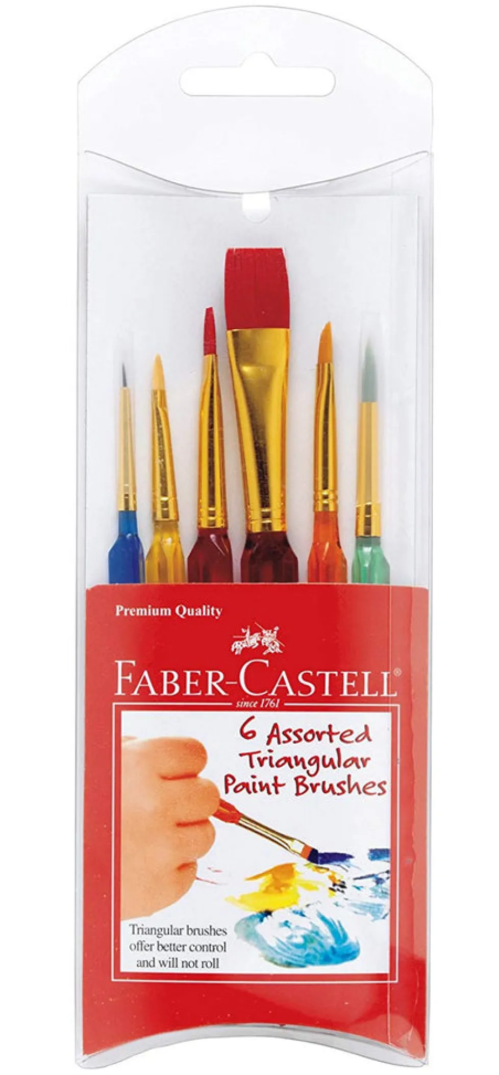 Faber-Castell 6 ct Assorted Triangular Paint Brushes