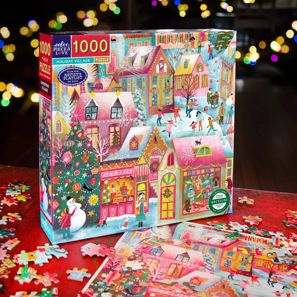 eeBoo 1000 Piece Puzzle Holiday Village