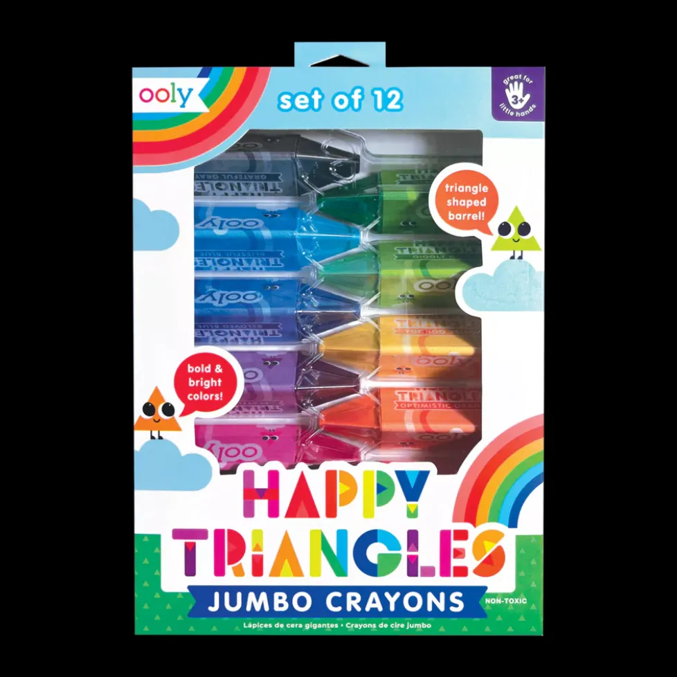 Ooly Happy Triangles Jumbo Crayons - Set of 12
