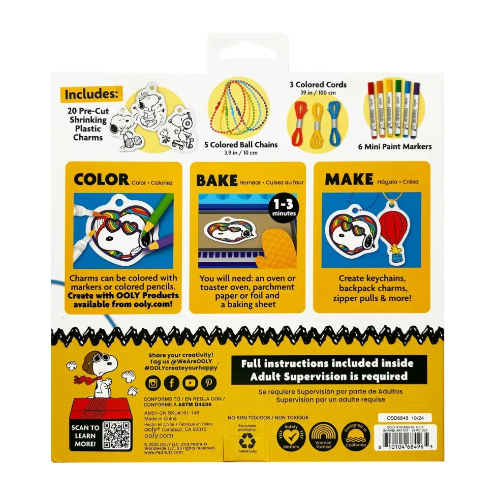 Ooly® x Peanuts®: DIY Shrink Art Kit & Mini Paint Markers
