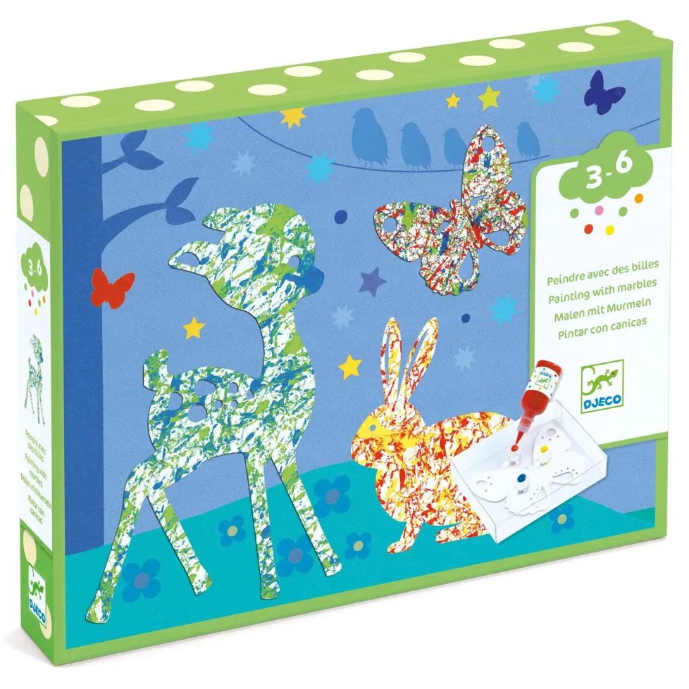 Djeco Colorful Parade Painting with Marbles Set