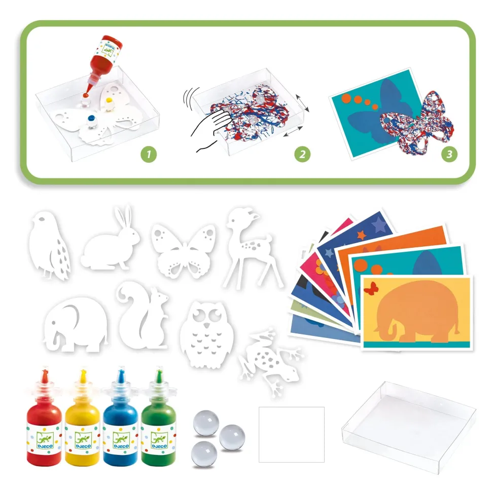 Djeco Colorful Parade Painting with Marbles Set