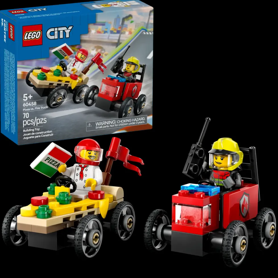 LEGO® City Pizza vs. Fire Truck Race Car Pack 60458