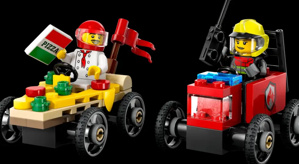 LEGO® City Pizza vs. Fire Truck Race Car Pack 60458