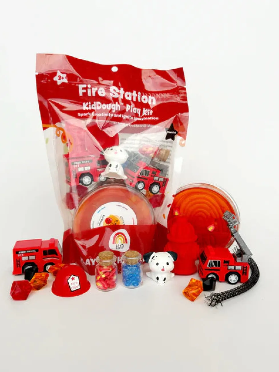 Earth Grown KidDough: Bagged Sensory Kit - Fire Station