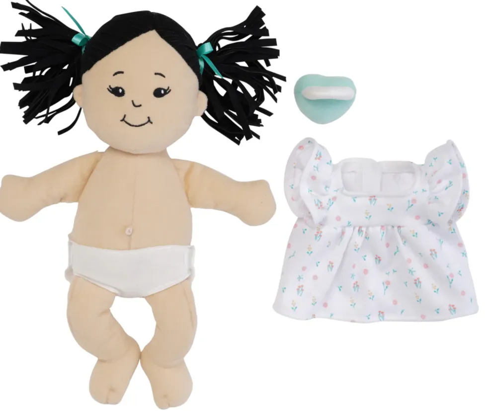 Manhattan Toy® Love, Stella Light Beige Doll with Black Pigtails
