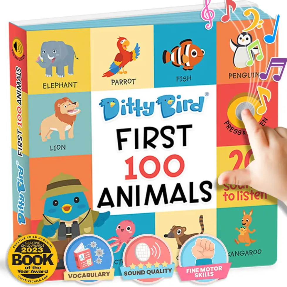 Ditty Bird® Baby Sound Vocabulary Book: First 100 Animals