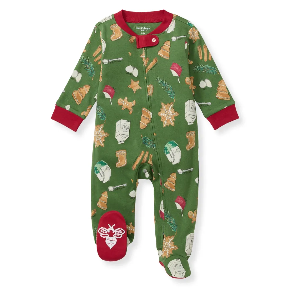 Burt's Bees Organic Baby One-Piece Sleep & Play Holiday Cookies