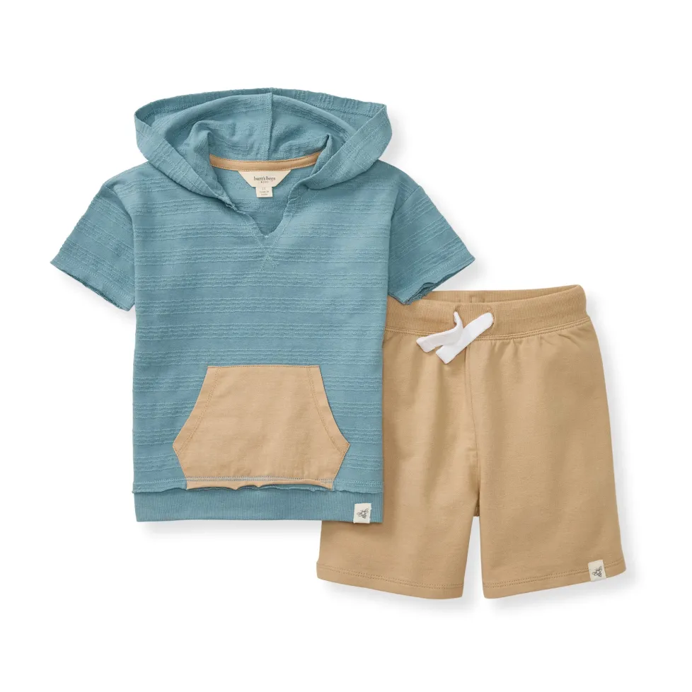 Burt's Bees Organic Baby Dotted Jacquard Sweatshirt & Shorts Set