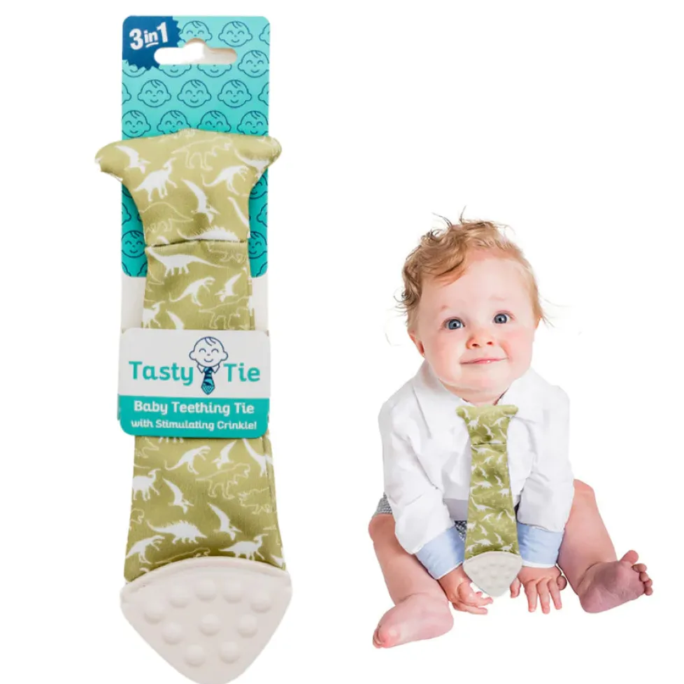 Tasty Tie® Baby Teething Tie & Crinkle Toy! - Dino