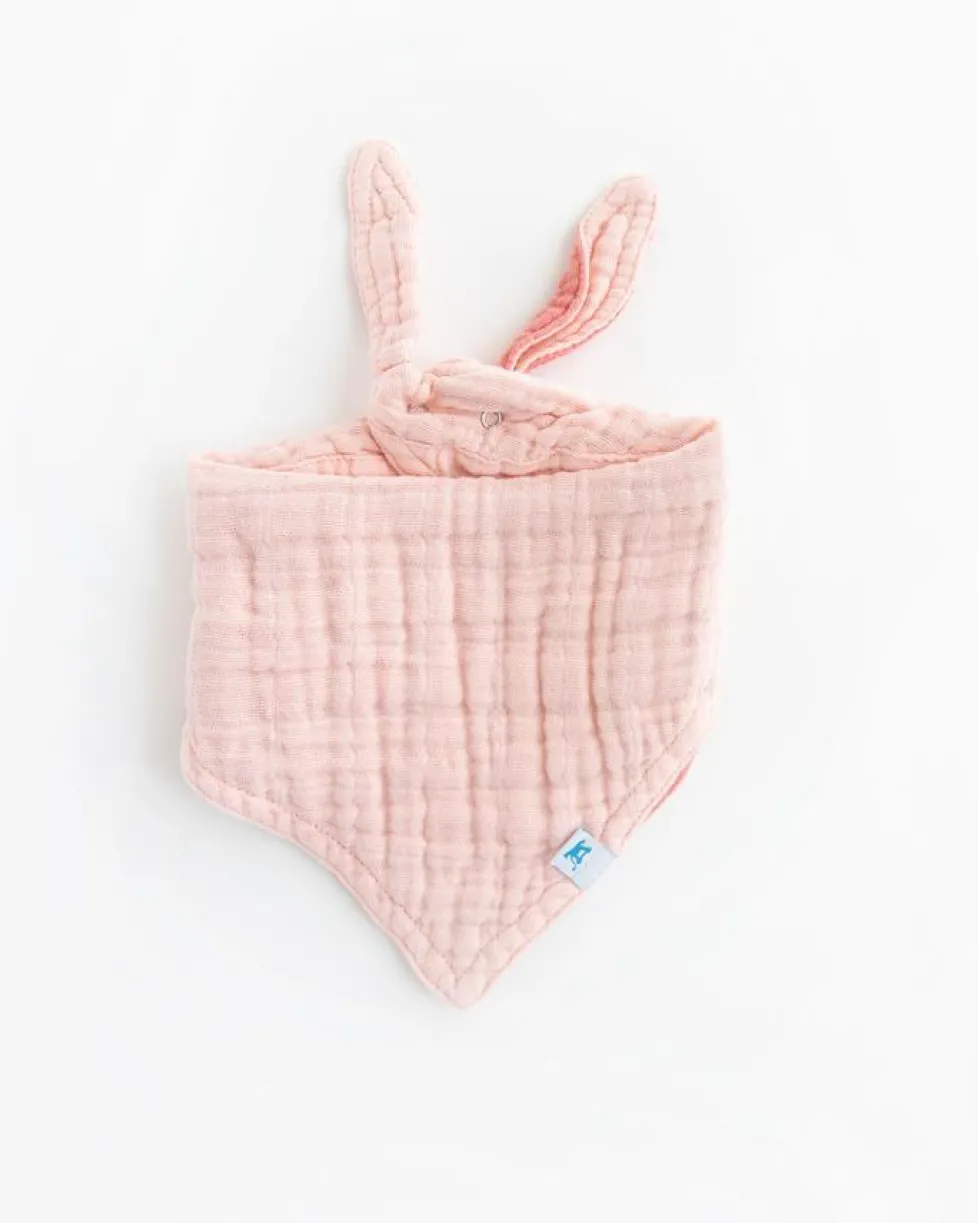 Little Unicorn Cotton Muslin Reversible Bandana Bib Rose Petal