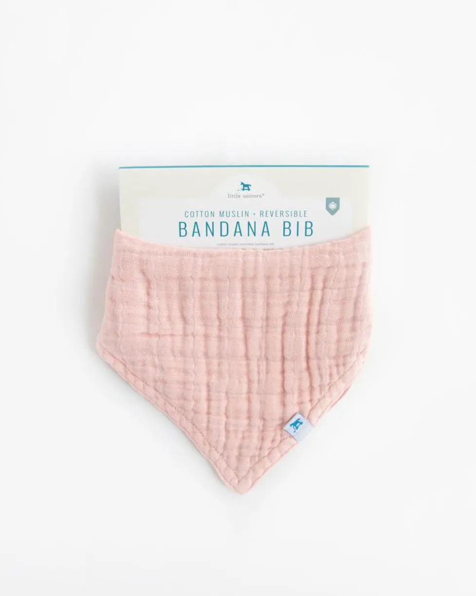Little Unicorn Cotton Muslin Reversible Bandana Bib Rose Petal