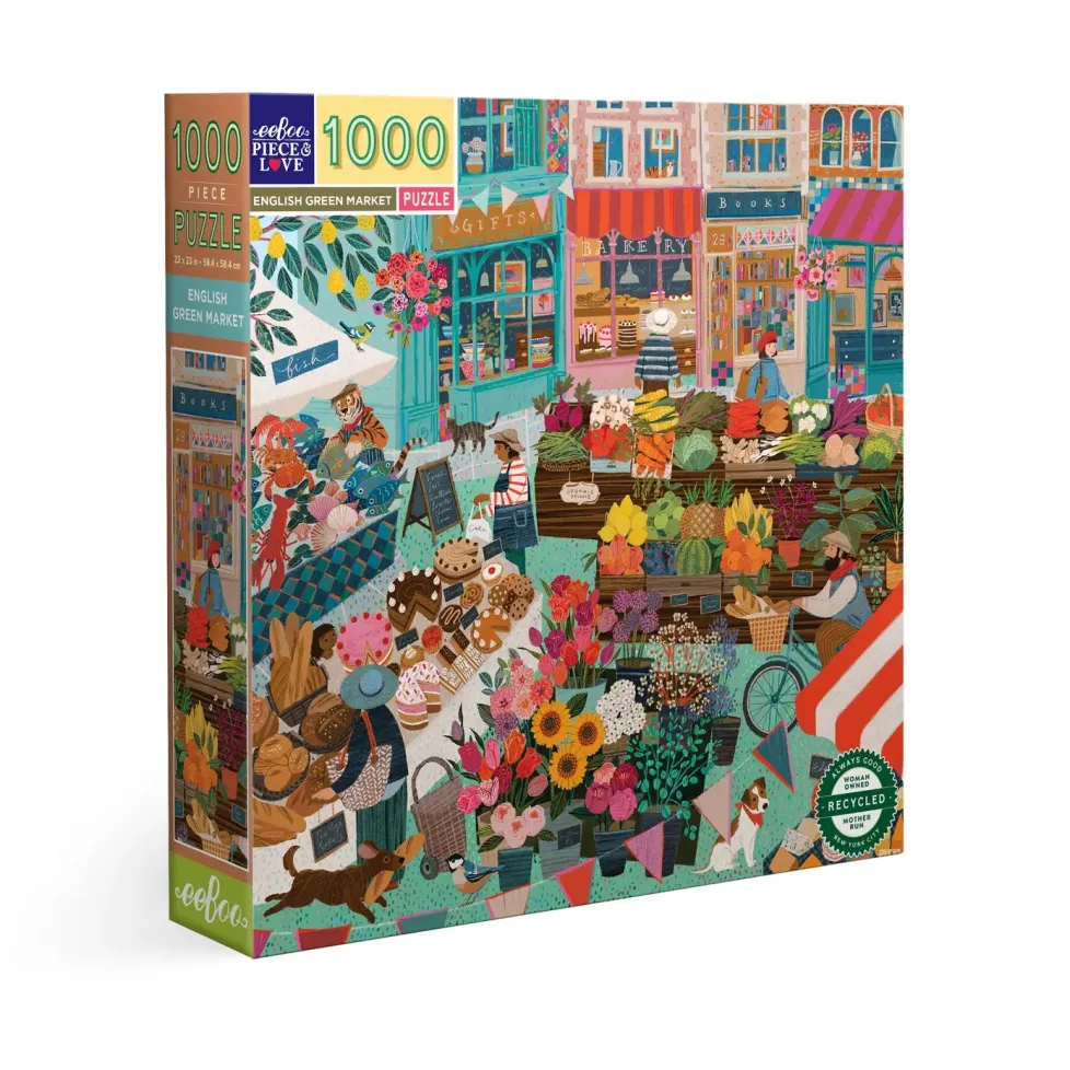 eeBoo 1000 Piece Puzzle English Green Market