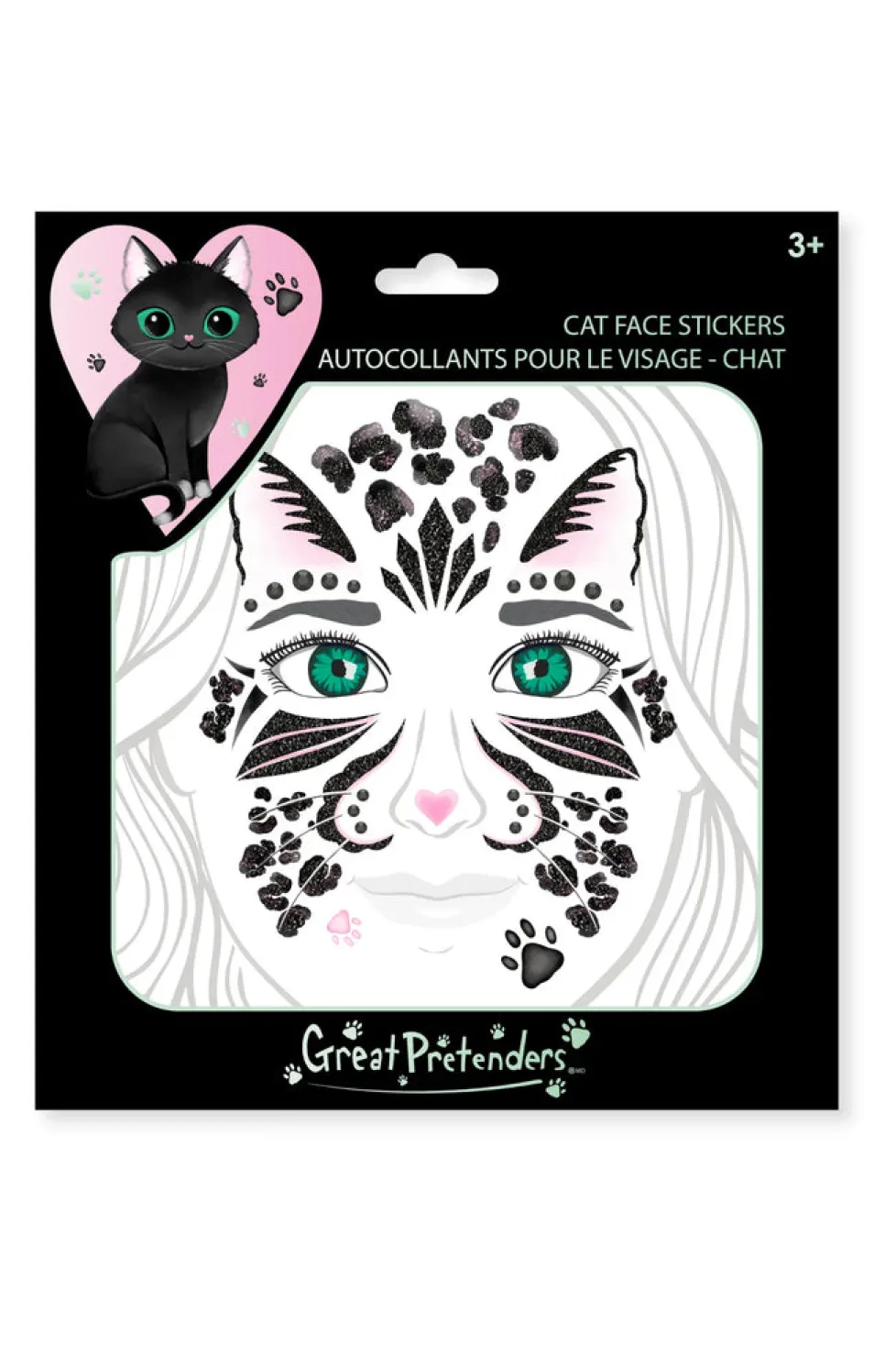 Great Pretenders Face Stickers Black Cat