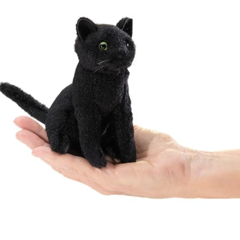 Folkmanis® Finger Puppet: Mini Black Cat