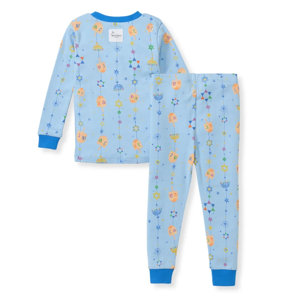 Burt's Bees Organic Two-Piece Pajamas Hanukkah Joy