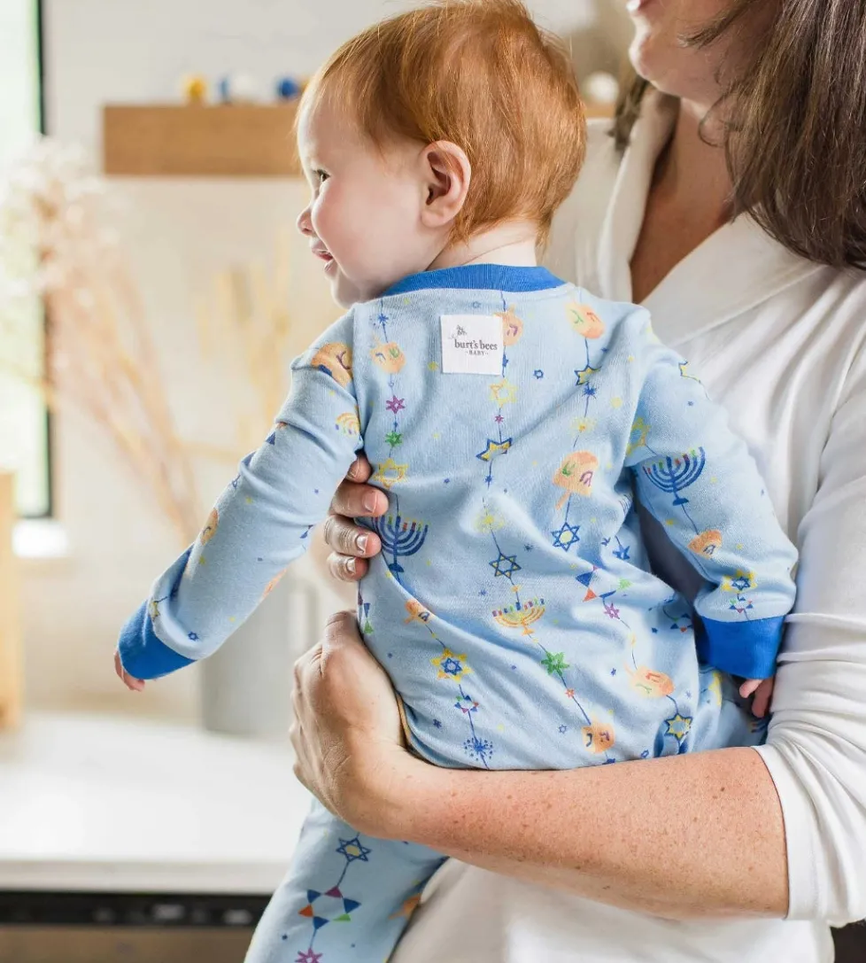 Burt's Bees Organic Two-Piece Pajamas Hanukkah Joy