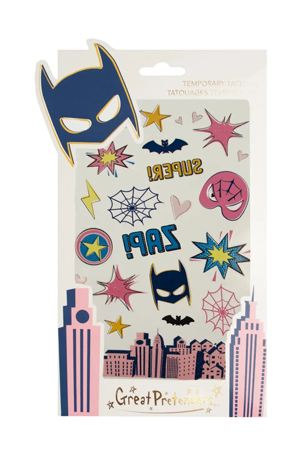 Great Pretenders Superhero Star Temporary Tattoos