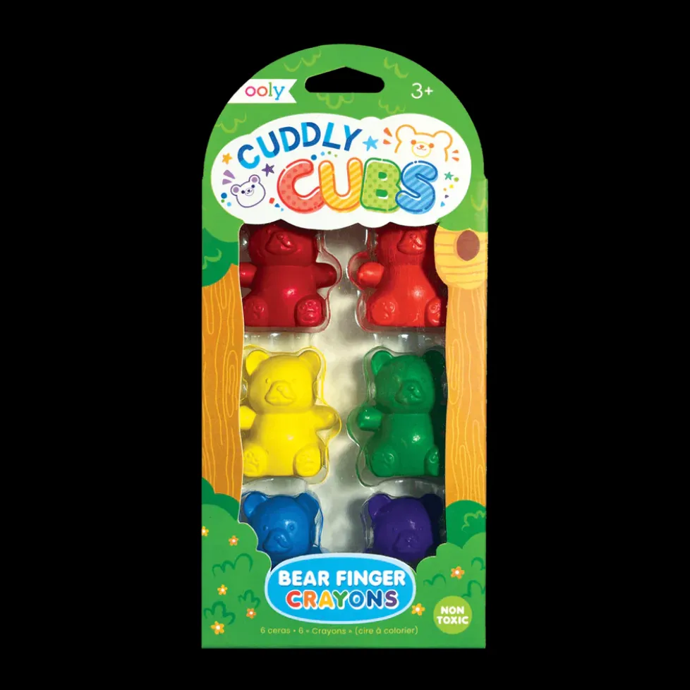 Ooly Cuddly Cubs Bear Finger Crayons - Set of 6