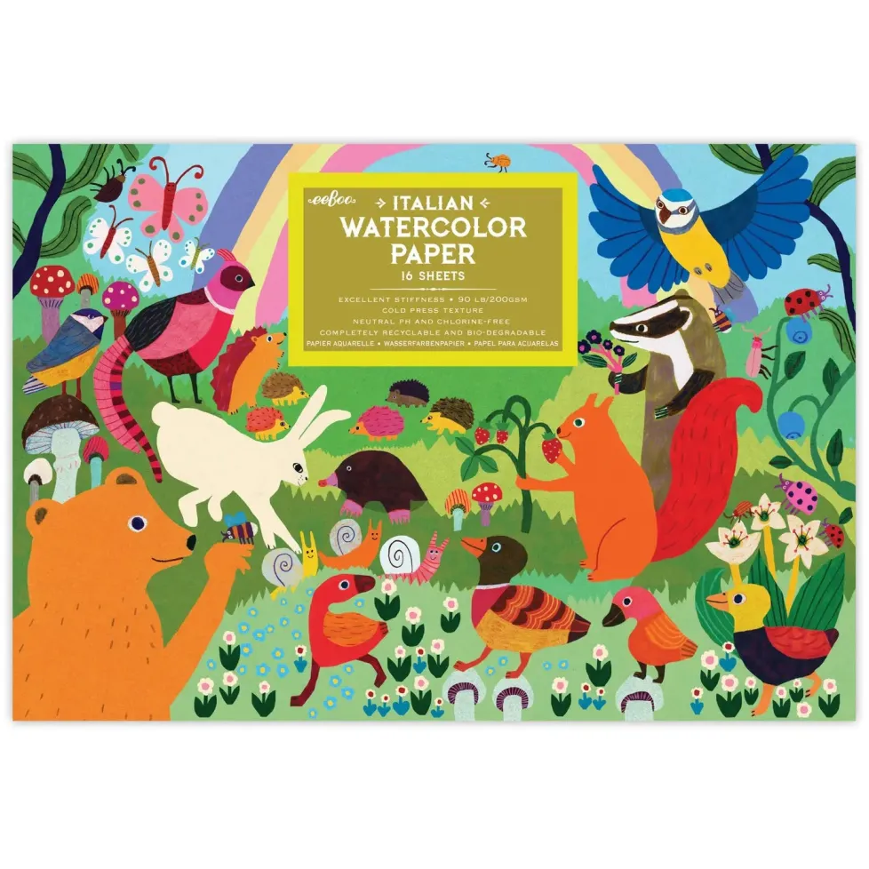 eeBoo Watercolor Pad: Woodland Rainbow