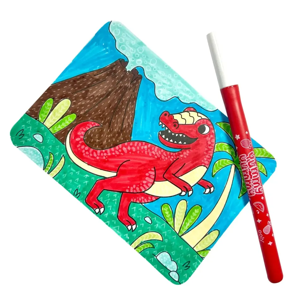 Ooly Undercover Art Hidden Pattern Coloring Activity Art Cards - Dino Tales