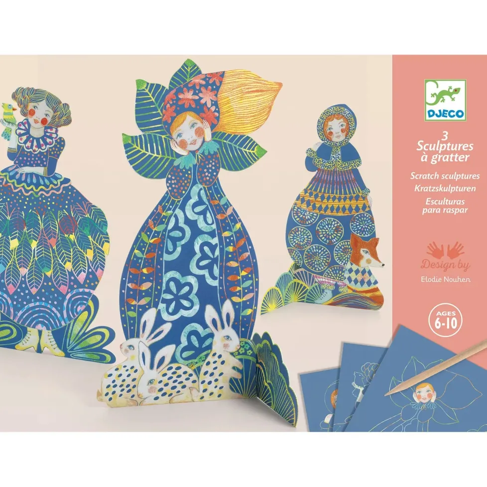 Djeco Scratch Card Activity Set: Pretty Dresses
