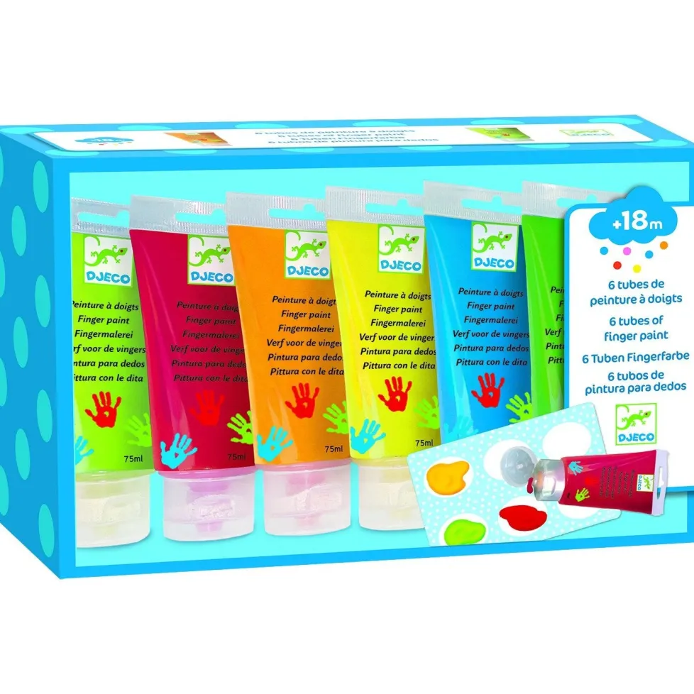 Djeco 6 Finger Paint Tubes - Classic