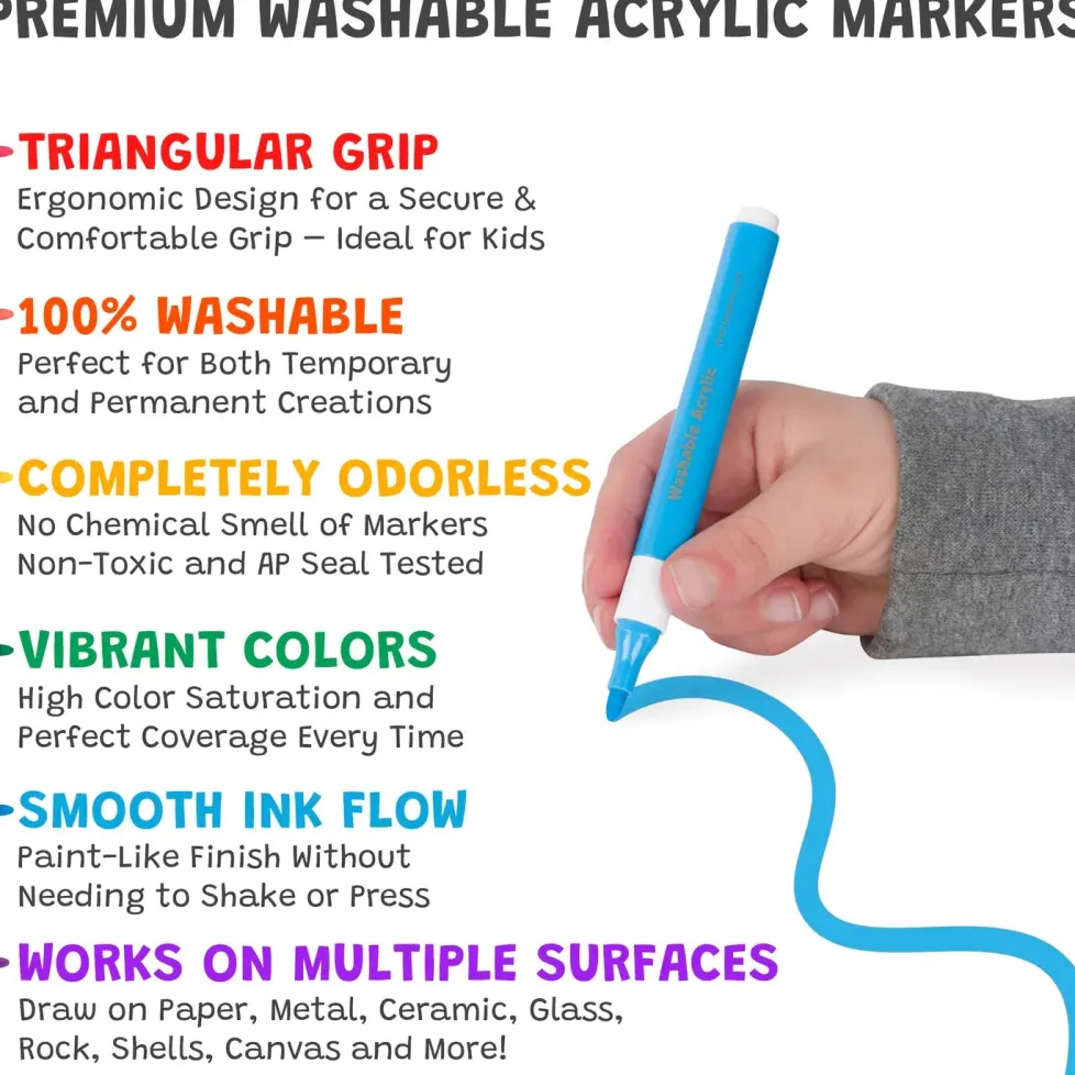 Magic Stix Washable Acrylic Markers 36 Pack