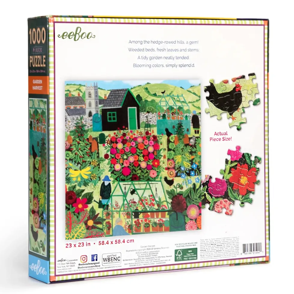 eeBoo 1000 Piece Puzzle Harvest Garden