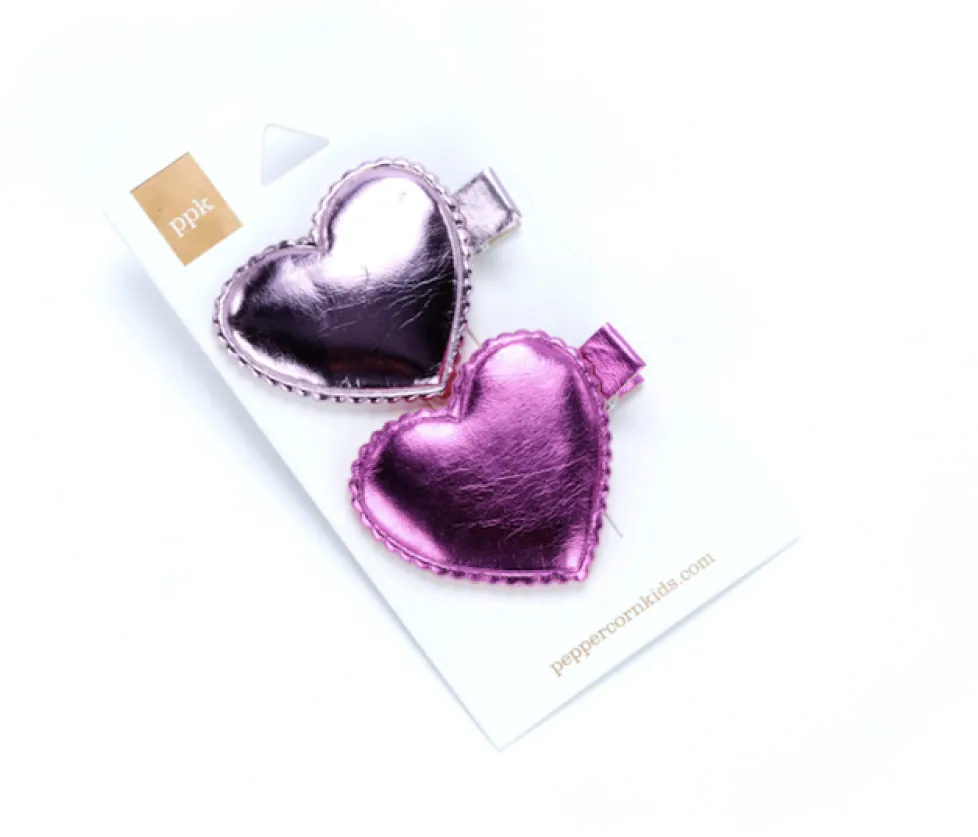 Peppercorn Kids Metallic Heart Hair Clip