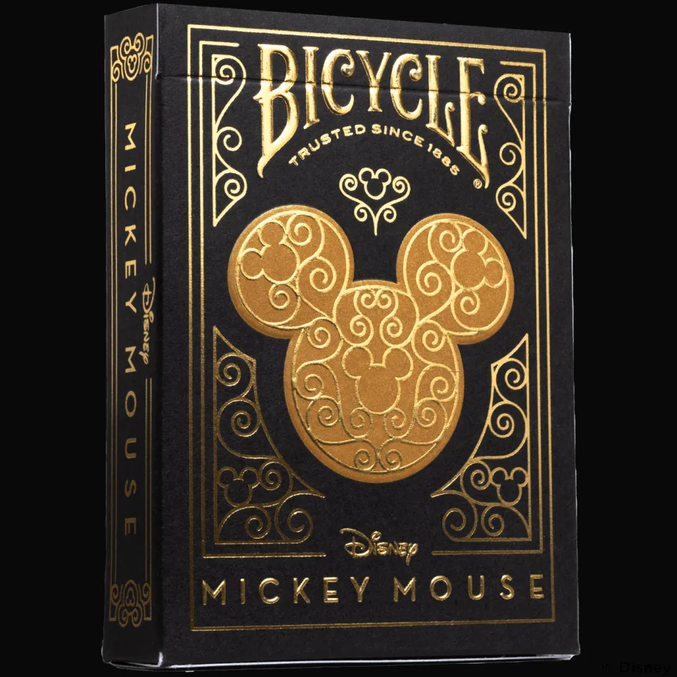 Bicycle Playing Cards: Disney Mickey Mouse inspired Black and Gold