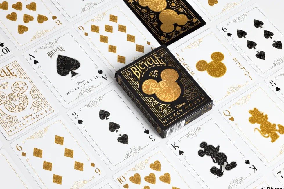 Bicycle Playing Cards: Disney Mickey Mouse inspired Black and Gold