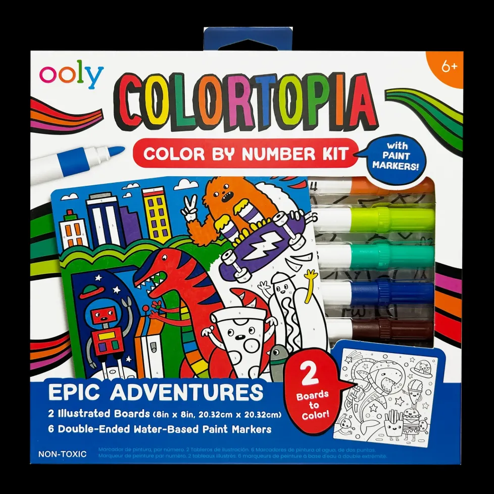 Ooly Colortopia Color By Number Paint Marker Kit - Epic Adventures
