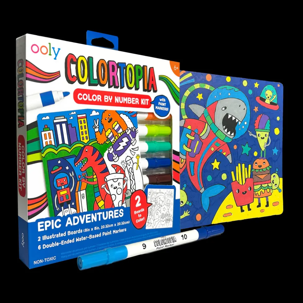 Ooly Colortopia Color By Number Paint Marker Kit - Epic Adventures