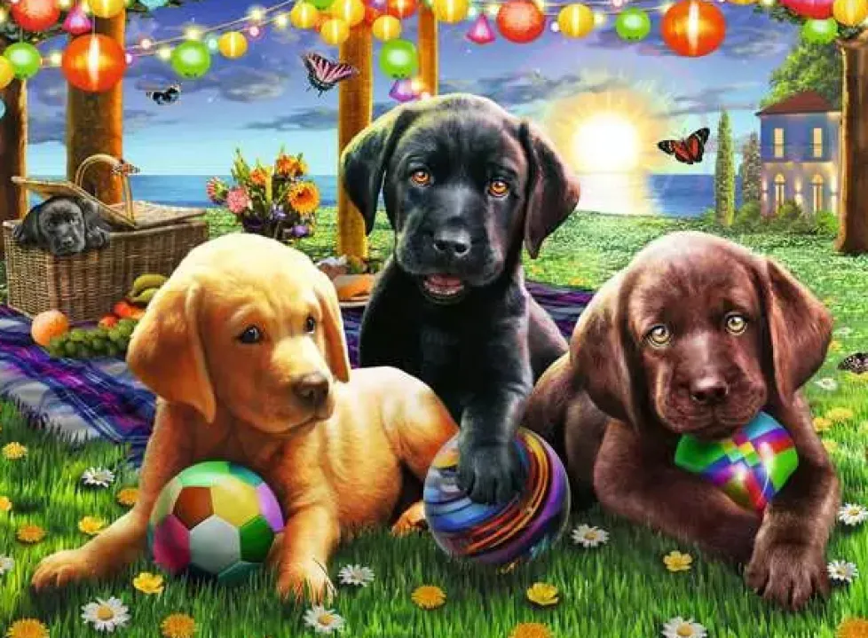 Ravensburger Puzzle 100 Piece Puppy Picnic