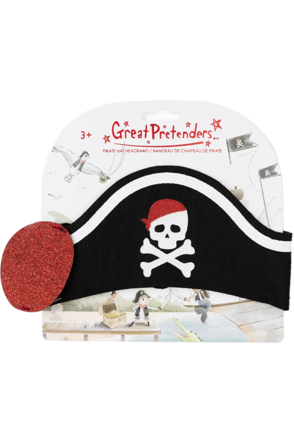 Great Pretenders Pirate Hat Headband with Eyepatch