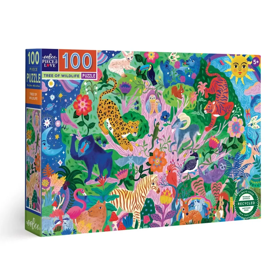 eeBoo 100 Piece Puzzle Tree of Wildlife