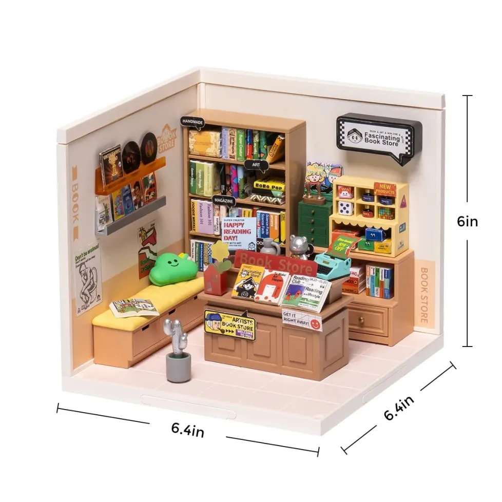 Hands Craft DIY Miniature House Kit: Fascinating Book Store